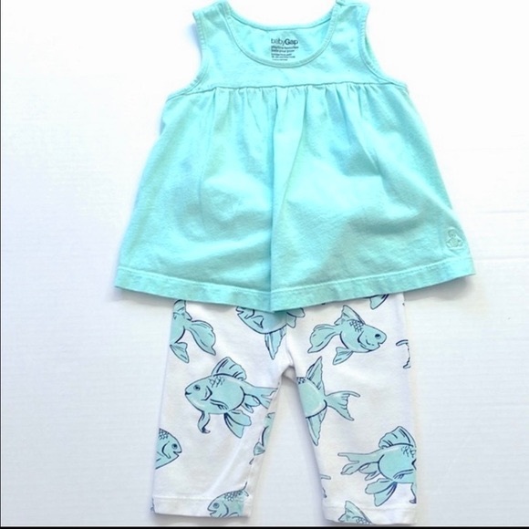 Gap Baby Green Fish Matching Set, Size 18-24 Months - Picture 1 of 10